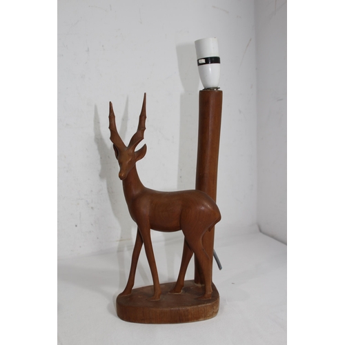 260 - PAIR OF WOODEN ANIMAL LAMPS
39CM