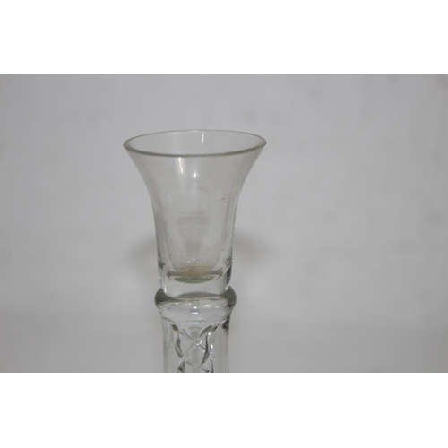 354 - PAIR OF GLASS TWIST STEM CANDLE STICKS
20CM