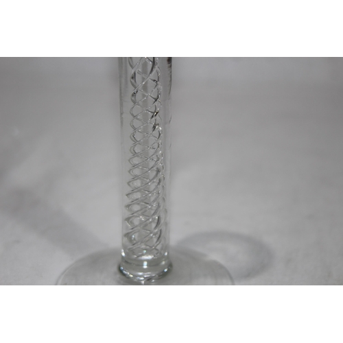 354 - PAIR OF GLASS TWIST STEM CANDLE STICKS
20CM