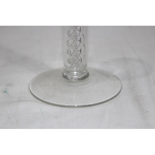 354 - PAIR OF GLASS TWIST STEM CANDLE STICKS
20CM