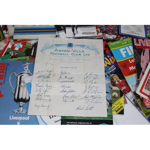 494 - VERY INTERESTING  QUANTITY OF FOOTBALL EPHEMERA INCLUDING AUTOGRAPHS BY JIMMY GREAVES AND OTHERS