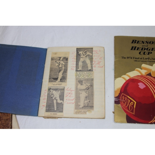 495 - GOOD QUANTITY OF CRICKET EPHEMERA INCLUDING AUTOGRAPHS