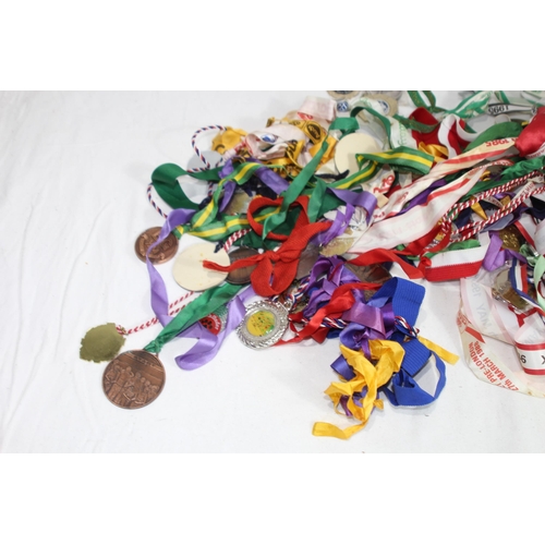 497 - LARGE QUANTITY OF SPORTING MEDALS ETC