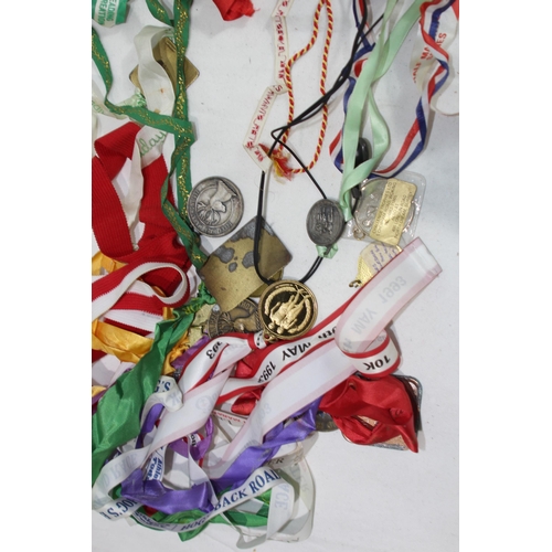 497 - LARGE QUANTITY OF SPORTING MEDALS ETC