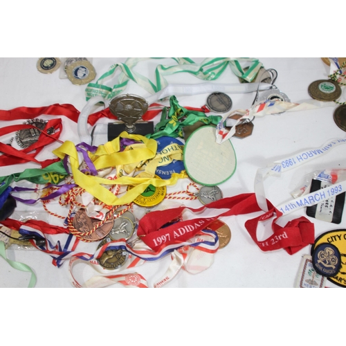 497 - LARGE QUANTITY OF SPORTING MEDALS ETC