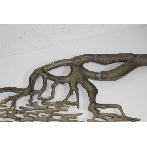 498 - LARGE ORNATE BRASS WALL HANGING OF A TREE
90 X 40CM