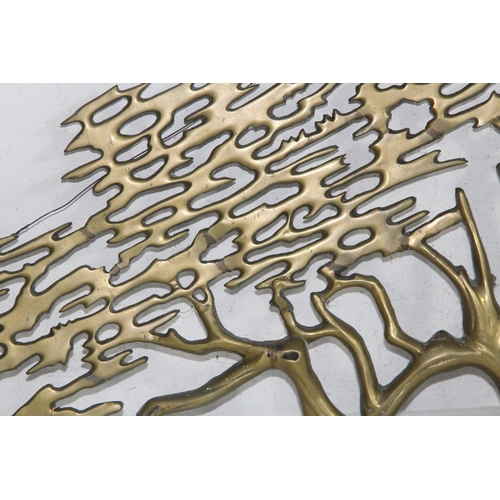 498 - LARGE ORNATE BRASS WALL HANGING OF A TREE
90 X 40CM