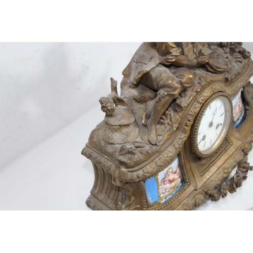 504 - VINTAGE 19TH CENTURY FRENCH GILT BRONZE CLOCK WITH MIROY FRERES MOVEMENT
43 X 40 X 15CM