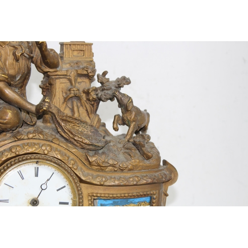 504 - VINTAGE 19TH CENTURY FRENCH GILT BRONZE CLOCK WITH MIROY FRERES MOVEMENT
43 X 40 X 15CM