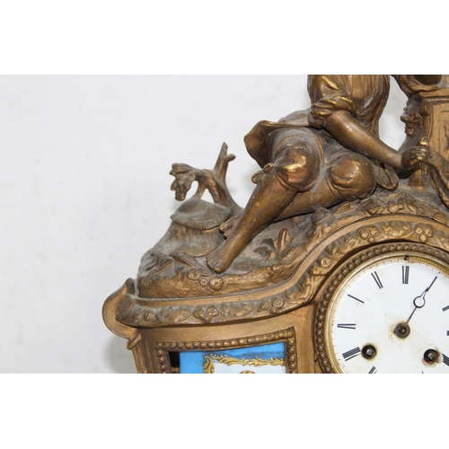 504 - VINTAGE 19TH CENTURY FRENCH GILT BRONZE CLOCK WITH MIROY FRERES MOVEMENT
43 X 40 X 15CM