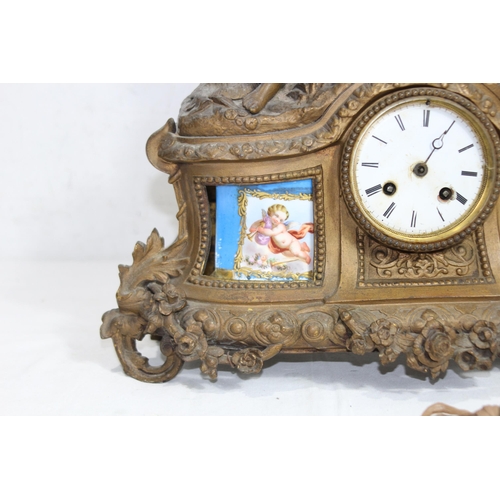 504 - VINTAGE 19TH CENTURY FRENCH GILT BRONZE CLOCK WITH MIROY FRERES MOVEMENT
43 X 40 X 15CM