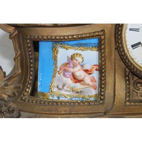 504 - VINTAGE 19TH CENTURY FRENCH GILT BRONZE CLOCK WITH MIROY FRERES MOVEMENT
43 X 40 X 15CM