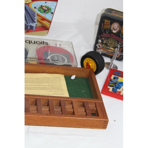 677 - BOX OF VINTAGE GAMES AND TOYS