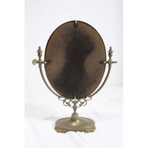 227 - VINTAGE BRASS DRESSING TABLE MIRROR
37 X 28CM