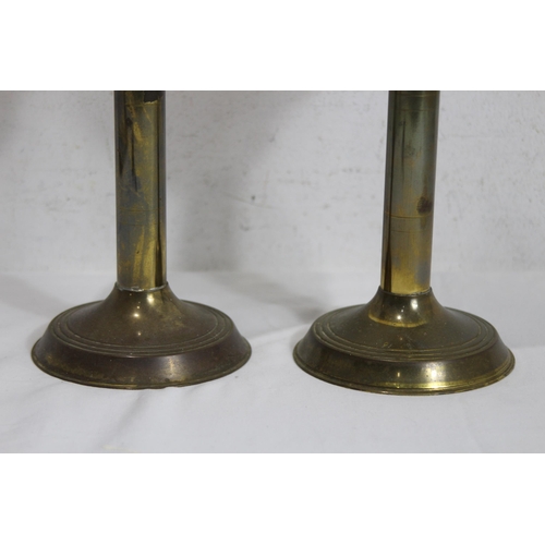 262 - PAIR OF UP-LIGHT CANDLE HOLDERS 
32CM