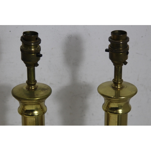 266 - 4 X BRASS COLOUMN LAMPS 
55CM