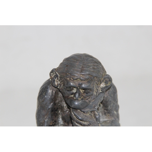 925 - ANTIQUE VICTORIAN PEWTER MONKEY INKWELL - A/F
15CM