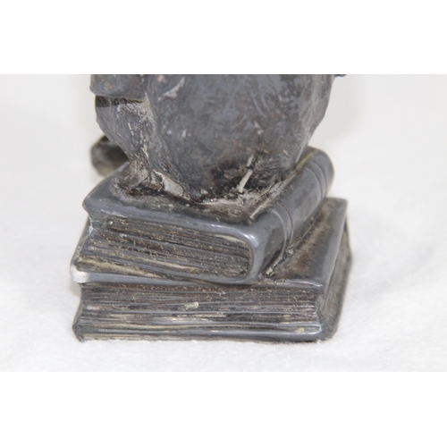 925 - ANTIQUE VICTORIAN PEWTER MONKEY INKWELL - A/F
15CM