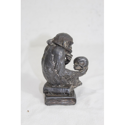 925 - ANTIQUE VICTORIAN PEWTER MONKEY INKWELL - A/F
15CM