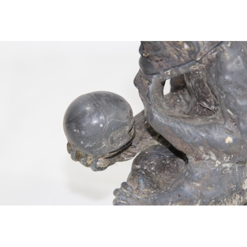 925 - ANTIQUE VICTORIAN PEWTER MONKEY INKWELL - A/F
15CM