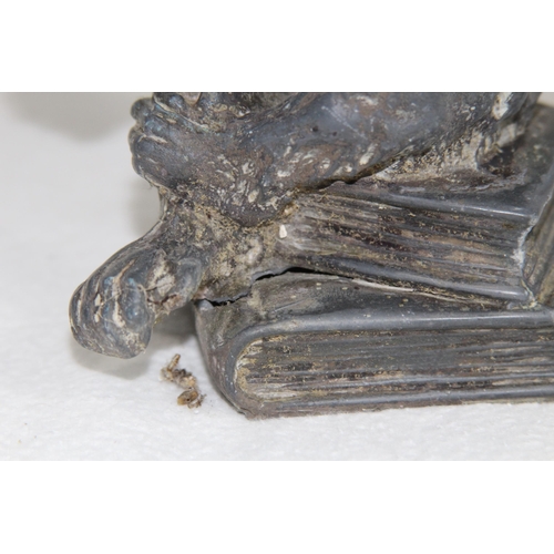 925 - ANTIQUE VICTORIAN PEWTER MONKEY INKWELL - A/F
15CM