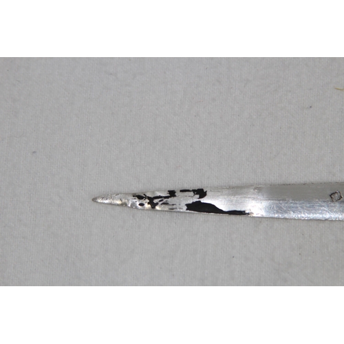 1065 - BRIGHTCUT FLORAL DECORATED SILVER LETTER OPENER BY WRS - BIRMINGHAM 1994 - 37G