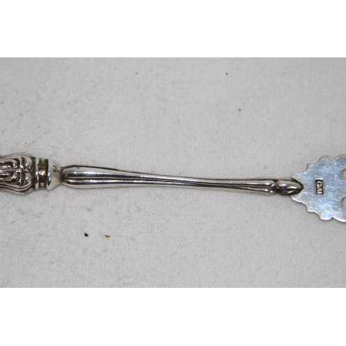 1067 - SOLID SILVER PICKLE FORK