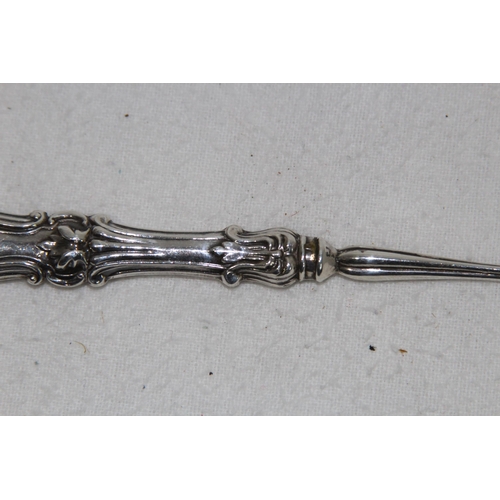 1067 - SOLID SILVER PICKLE FORK