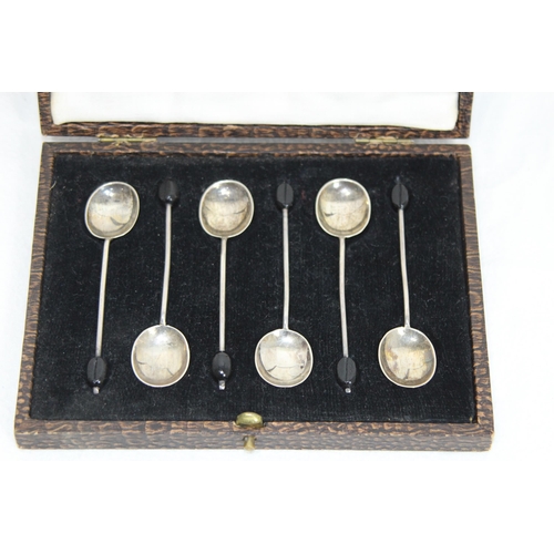 1072 - 6 COFFEE BEAN SPOONS - 30.5G - SHEFFIELD 1924 - COOPER BROS