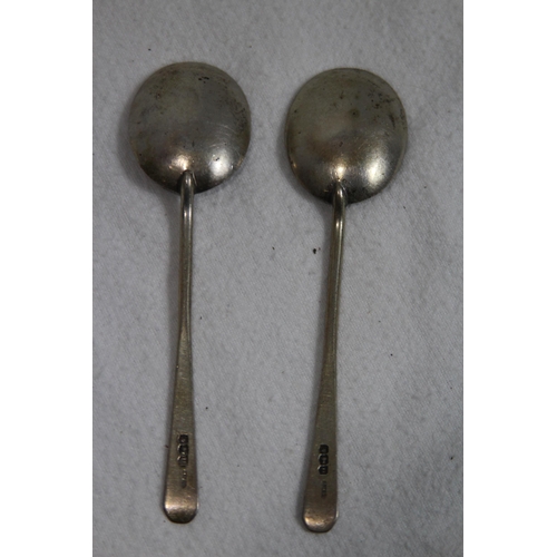 1075 - PAIR OF SMALL SILVER SPOONS - 30.5G - SHEFFIELD 1937 - C.W FLETCHER