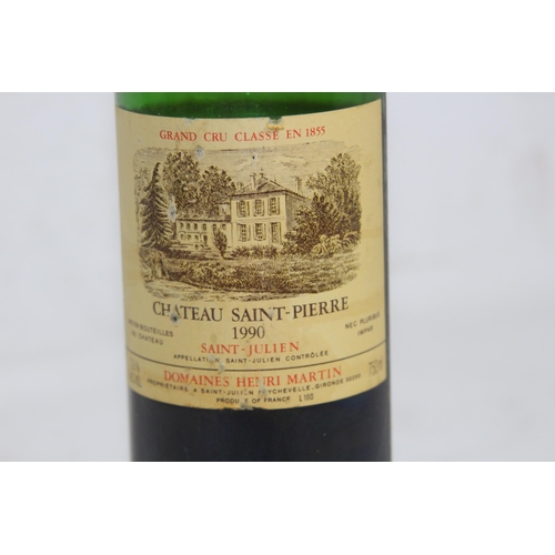 724 - BOTTLE OF CHATEAU SAINT PIERRE 1990 RED WINE - CLOSED BUT EVAPORATED