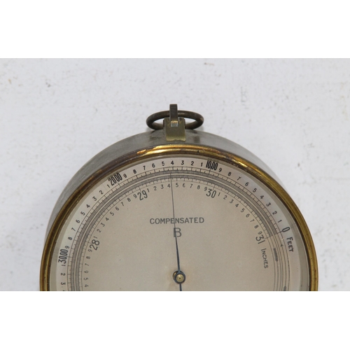 930 - VINTAGE WILSON WARDEN AND CO LONDON NO 3214 BRASS BAROMETER 
12CM