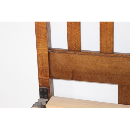 62 - ARTS AND CRAFT DOUBLE BED FRAME 
143 X 202 X 126CM