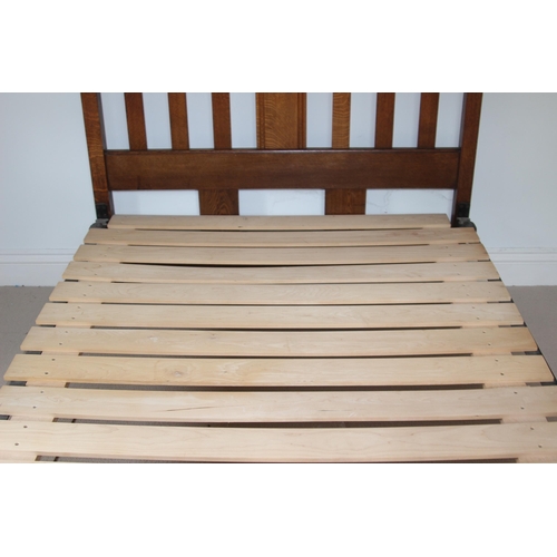 62 - ARTS AND CRAFT DOUBLE BED FRAME 
143 X 202 X 126CM