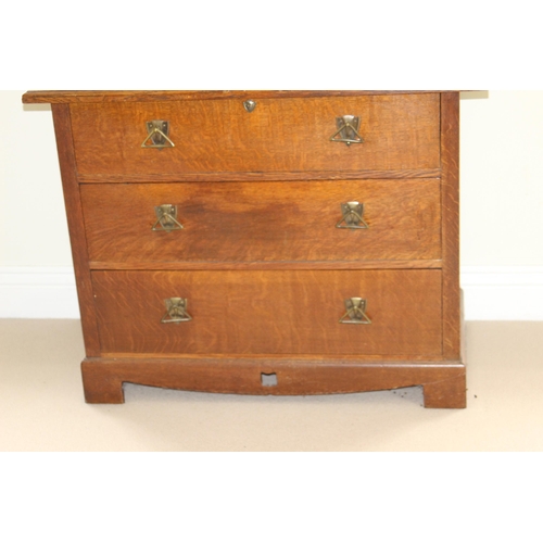 63 - ARTS AND CRAFT CHEST OF DRAWERS 
107 X 51 X 170CM