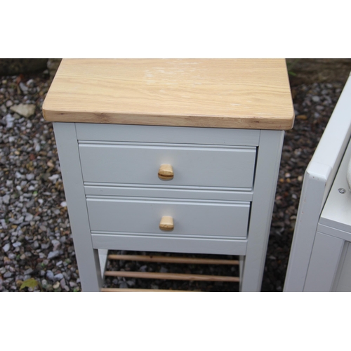 70 - ERCOL TALL CHEST OF DRAWERS AND A PAIR OF BEDSIDE TABLES
55 X 45 X 125CM