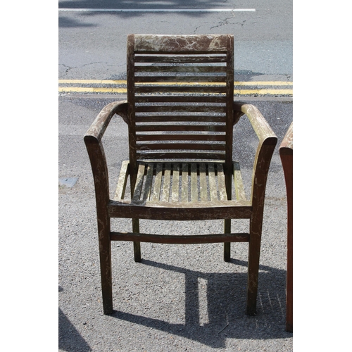 103 - PAIR OF WOODEN GARDEN CHAIRS 
66 X 50 X 95CM