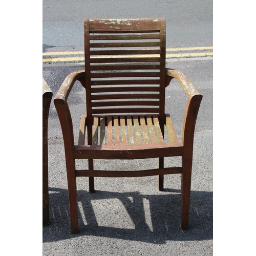 103 - PAIR OF WOODEN GARDEN CHAIRS 
66 X 50 X 95CM