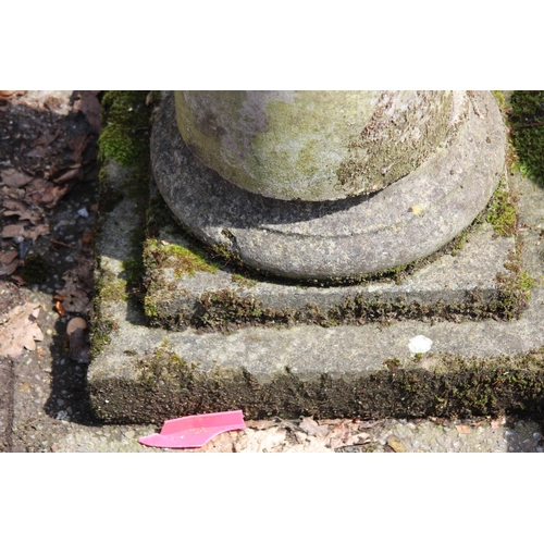 109 - STONE SUNDIAL ON PEDESTAL BASE 
85 X 40 X 40CM