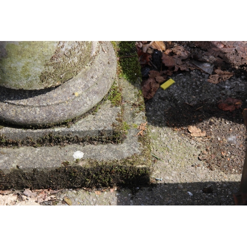 109 - STONE SUNDIAL ON PEDESTAL BASE 
85 X 40 X 40CM