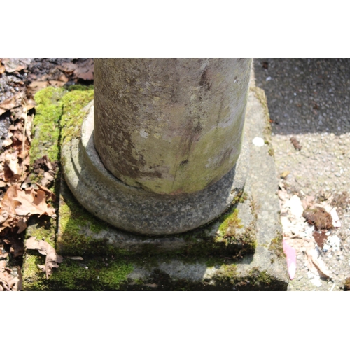 109 - STONE SUNDIAL ON PEDESTAL BASE 
85 X 40 X 40CM