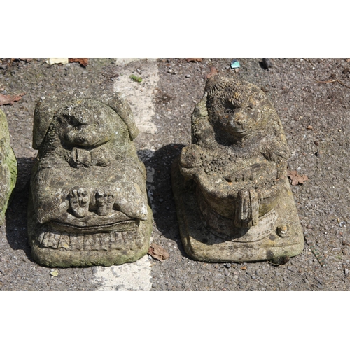 115 - 4 X STONE GARDEN ORNAMENTS 
39 X 27CM