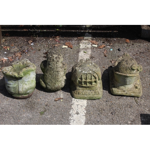 115 - 4 X STONE GARDEN ORNAMENTS 
39 X 27CM