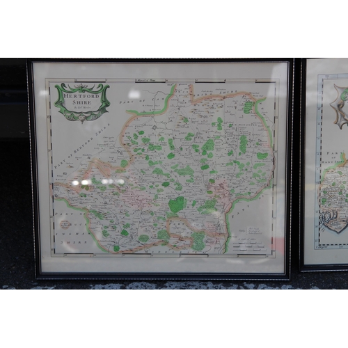 234 - 3 X VINTAGE FRAMED MAPS 
42 X 37CM