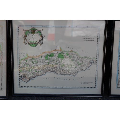 234 - 3 X VINTAGE FRAMED MAPS 
42 X 37CM