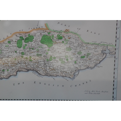 234 - 3 X VINTAGE FRAMED MAPS 
42 X 37CM