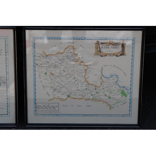 234 - 3 X VINTAGE FRAMED MAPS 
42 X 37CM