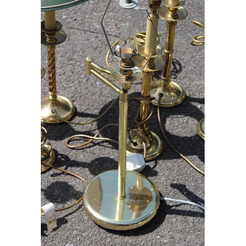 268 - LARGE QUANTITY BRASS COLOUMN LAMPS  x9
55CM