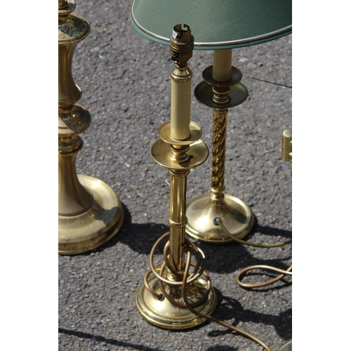 268 - LARGE QUANTITY BRASS COLOUMN LAMPS  x9
55CM