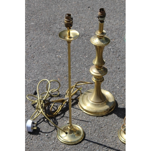 268 - LARGE QUANTITY BRASS COLOUMN LAMPS  x9
55CM